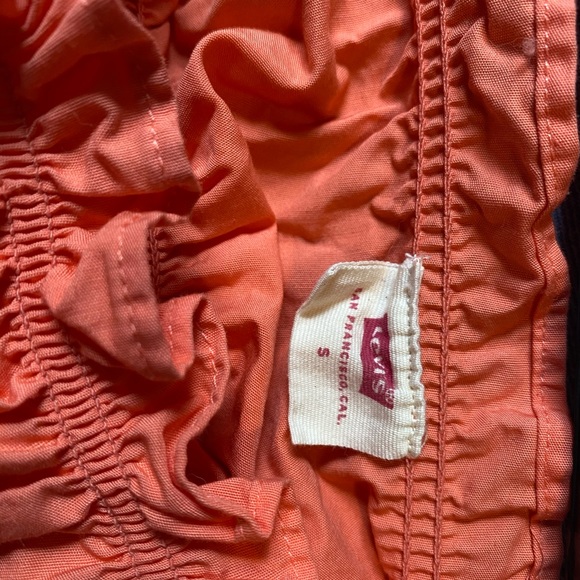 Levi’s lime green and coral short-sleeved cropped shirts sz s - Picture 5 of 6